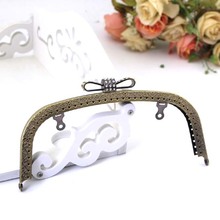 K108 Antique Brass Bow-knot Diamond Arc-shaped Kiss Clasp 18.5cm 2pcs/lot DIY Metal Purse Frame Handle Bag Obag Purse Handle 2024 - buy cheap