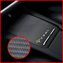 1pc SEEYULE Carbon Fiber Center Console Box Sticker Armrest Cover for Tesla Model S Model X Car styling Decal anti-Scratch decor 2024 - buy cheap