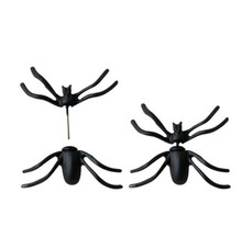 Brincos de aranha preta punk 3d 1 peça, dia das bruxas, animais, brincos pequenos, moda vintage europeia, joias, brincos de punho 2024 - compre barato