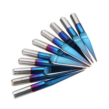 10pcs 3.175mm Blue Coating PCB 3D Milling Cutter 10/15/20/25 Degrees Tungsten Carbide V Shape Engraving Bit CNC Router Tool 2024 - buy cheap