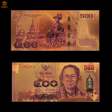 Thailand Colorful Currency 500 Baht Gold Banknote in 24k Gold Plated Paper Money Banknote Collection And Home Decorations 2024 - buy cheap