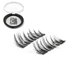 ICYCHEER Reutilizáveis Dupla Ímã Magnético Duplo Eye Lashes Cílios Postiços Feitos À Mão Macia 4 pcs/1 par 2024 - compre barato