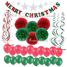 Christmas Decorations Banner Hanging Swirl Decor Paper Tassel Garland Latex Balloons for Home Outdoor Indoor Party Favor Supply 2024 - buy cheap