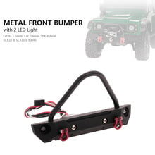 Front Bumper Metal with 2 LED Light for RC Crawler Car Traxxas TRX-4 Axial SCX10 & SCX10 II 90046 2024 - buy cheap