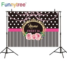Funnytree photo background sweet 16 brithday party princess Jewelry dots photophone photography backdrops studio photophone 2024 - buy cheap