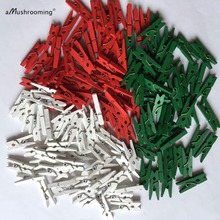 60 pieces 3 Colors Christmas Season Mini Wooden Clothes Peg | Red | White | Green | Party Decorations Christmas Tree Favor Bag 2024 - buy cheap