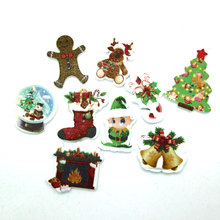 50pcs Mixed Christmas Buttons For Clothes Crafts Sewing Scrapbooking DIY Accessories 2024 - buy cheap