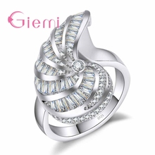 Кольцо в форме спирали, уникальный дизайн, серебро 925 пробы, кубический цирконий, оптовая продажа, модное обручальное свадебное украшение для вечеринки 2024 - купить недорого