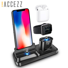!ACCEZZ 3 in 1 Desk Charger Holder Magnetic Charging For iphone X XS MAX XR For AirPods Apple i Watch For Samsung Xiaomi Charger 2024 - buy cheap