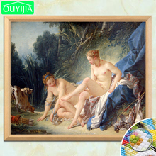 World Famous Painting "Diana Leaving the Bath" 5D DIY Diamond Painting Square Diamond Embroidery Rhinestone Mosaic Decor Picture 2024 - buy cheap