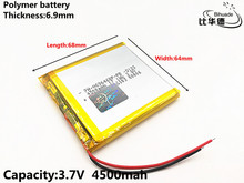 1pcs/lot 3.7V 4500mAH 696468 Polymer lithium ion / Li-ion Rechargeable battery for DVR,GPS,mp3,mp4 2024 - buy cheap