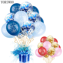 Yoriwoo conjunto de balões de látex com 2 anos, 15 peças, feliz aniversário, chá de bebê, menino e menina, decoração de festa infantil 2024 - compre barato