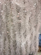 Вышитые сетчатые кружева sat-7226 для вечернего платья, французская африканская сетчатая кружевная ткань с блестками 2024 - купить недорого