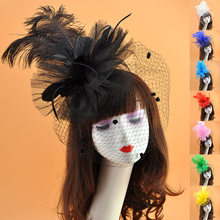 Feather Fascinators for Women and Girls Pillbox Hat Cocktail Church Kentucky Derby Hat Birdcage Tea Party Wedding Hat Face Veil 2024 - buy cheap