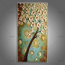 Pintura al óleo de flores pintadas a mano en lienzo pintura al óleo de La Flor de kinfe para decoración del hogar de la sala de estar del dormitorio 2024 - compra barato