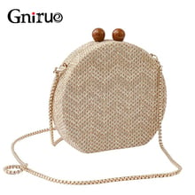 Fashion Women Messenger Bags Knitted Vintage Day Clutches Evening Bags Woven Chain Shoulder Crossbody Bags Straw Wicker Handbag 2024 - buy cheap