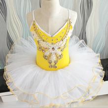 Cisne branco Lago Ballet Tutu Vestido Para As Meninas 2019 Novo Amarelo Crianças Fluffy Fluorescente À Noite Clube Roupas de Dança Traje 2024 - compre barato