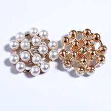 Botones de perlas de marfil para decoración de ropa, botones de diamantes de imitación para invitación de boda, 25MM, 10 Uds. 2024 - compra barato