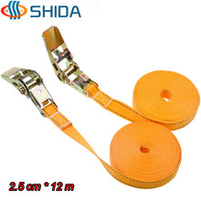 1pcs 2.5cm * 12 Meters 900KG Metal Cargo Lashing Polyester Webbing Straps, Hold Secure Ratchet Tie Down Cam Buckle Winch Strap 2024 - buy cheap