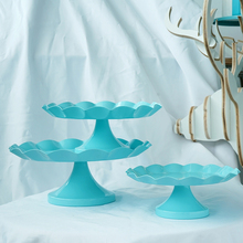 Blue Snack Tray Cake Stand Cupcake Plate Tools Waterproof Paint Candy Bar Decoration for Wedding Party Ring Tray 2024 - buy cheap