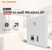 Беспроводной Wi-Fi роутер Comfast Qualcomm, 2,4 ГГц, 300 Мбит/с, для помещений, настенный AP, усилитель Wi-Fi сигнала, расширитель, репитер, порт RJ45, usb, точка доступа 2024 - купить недорого