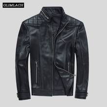 New Autumn Sheepskin Motorcycle Leather Jacket Male Slim Stand Collar Real Leather Jacket Men Quality Genuine Leather Biker Coat 2024 - buy cheap