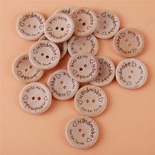 100Pcs/Bag 2 Holes Cute Cartoon Wooden Buttons Handmade Letter Love Scrapbooking For Wedding Decoration 2024 - buy cheap