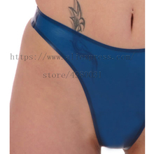 Novidade 100% artesanal látex t-back para mulheres em cor azul transparente 2024 - compre barato