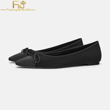 FSJ Fashion Lady Black Khaki Riband Knot Mixed Colors Slip On Flats Casual Dress Work Round Toe Shoes Woman Loafers Size 4-16 2024 - buy cheap