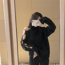 Black Women Pullover Turtleneck Sweater Female 2018 Autumn Winter Knitted Women Sweater And Pullover Female Jumper Pull Femme 2024 - buy cheap