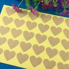 Etiquetas adhesivas en forma de corazón de papel Kraft, etiquetas adhesivas hechas a mano para bricolaje, caja, regalo, bolsa, pastel, papel tapiz, 600 Uds. 2024 - compra barato
