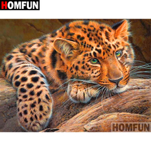 Homfun 5d pintura de diamante completa quadrada/redonda broca "animal leopardo" 3d bordado ponto cruz presente decoração de casa a02025 2024 - compre barato