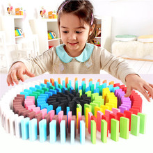 480pcs/set Children Rainbow Wooden Domino Blocks Toys Colorful Dominoes Kits Bright Games Educational Wood Play Toy Kids Gifts 2024 - buy cheap