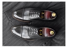 Zapatos de vestir de oficina de cuero genuino para hombre hechos a mano, zapatos de tres articulaciones de fondo grueso de Inglaterra, zapatos de boda de tendencia Oxford, envío gratis 2024 - compra barato