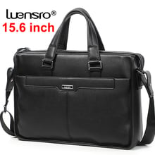 15.6 "portátil maleta saco de couro genuíno grande homem bolsa de ombro de couro masculino mensageiro sacos negócios portaflios 2024 - compre barato