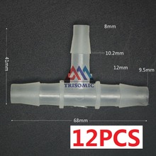 Conector redutor de tubo de conector, 12 peças, 10mm * 8mm * 10mm, conexão de plástico pp, adaptador de companhia aérea para tanque de peixes, aquário 2024 - compre barato