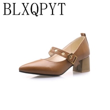 BLXQPYT-zapatos de tacón alto con plataforma para mujer, zapatos de fiesta de boda, informales, punta estrecha, talla grande y pequeña, 32-46 2024 - compra barato