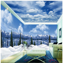 beibehang Custom Room Wallpaper Arctic Glacier Wolves Background Modern Europe Art Mural for Living Room Large Painting Home 2024 - buy cheap
