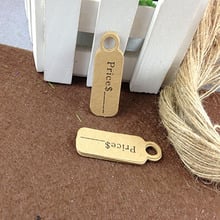 100pcs 4.5*1.5cm Kraft Paper price Tags Packing Label Hang tag For Jewelry/Gift/Flower/cake/toy cards with 100pcs strings 2024 - buy cheap