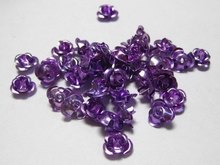 200pcs  Purple Aluminum Metal Rose Flower Beads 6mm Finding 2024 - buy cheap