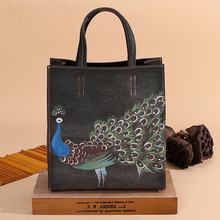 Bolsas femininas de couro legítimo, bolsa mensageiro de ombro elegante retrô e artesanal de couro bovino 2024 - compre barato