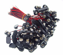 100Pcs 9V Battery Snap-on Connector Clip Connector Clip With Wire Holder Cable Leads Cord NEW 2024 - buy cheap