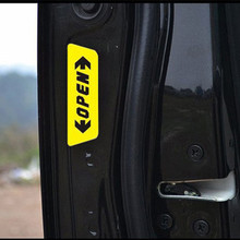Автомобиль для укладки отражающей 4 шт. автомобиля Стикеры открыть дверь автомобиля Предупреждение Наклейки для ford VW Opel дверь открытой Детская безопасность наклейки для BMW Polo Kia 2024 - купить недорого