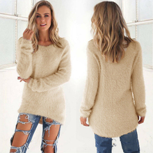 Autumn Spring Women 2019 Sweater Women Round Neck Solid Knitting Sweaters Pullovers Large Size Loose Long Sleeves Women Sweater 2024 - buy cheap