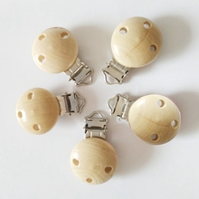 Metal Wooden Baby Pacifier Clips Solid Color Holders Cute Infant Soother Clasps Holders Accessories 2024 - buy cheap