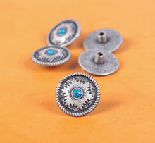 Kit de conchas para artesanato, conjuntos de confeitaria antigos de prata com flor turquesa e borda de corda, 26x26mm, 10 peças 2024 - compre barato