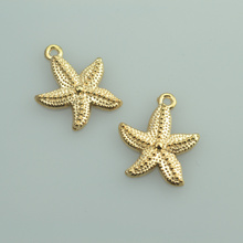 15 pcs free shipping Champagne gold charms diy metal  starfish pendant for necklace&bracelets jewelry making 23*19 mm D728 2024 - buy cheap