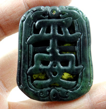 48*38 оптовая продажа натуральный китайский черный зеленый камень ручная резка статуя черепа амулет кулон ожерелье Изготовление ювелирных изделий 2024 - купить недорого
