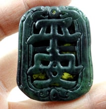 48*38Wholesale natural Chinese black green stone hand-carved statue of Skull amulet pendant necklace Jewelry Making 2024 - buy cheap