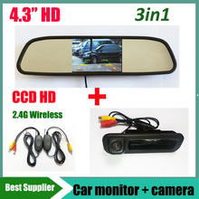 3in1 4.3 " Car mirror monitor + 2.4G wireless signal kit with CCD HD Car Rear View parking Camera for Ford Focus focus 2 focus 3 2024 - buy cheap